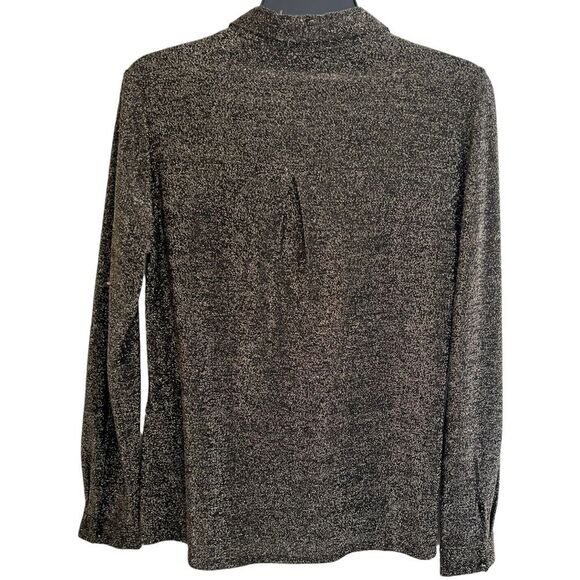 NYE Esqualo Gold / Black Button down Black with metallic gold Size XS Women NWT - Picture 7 of 16